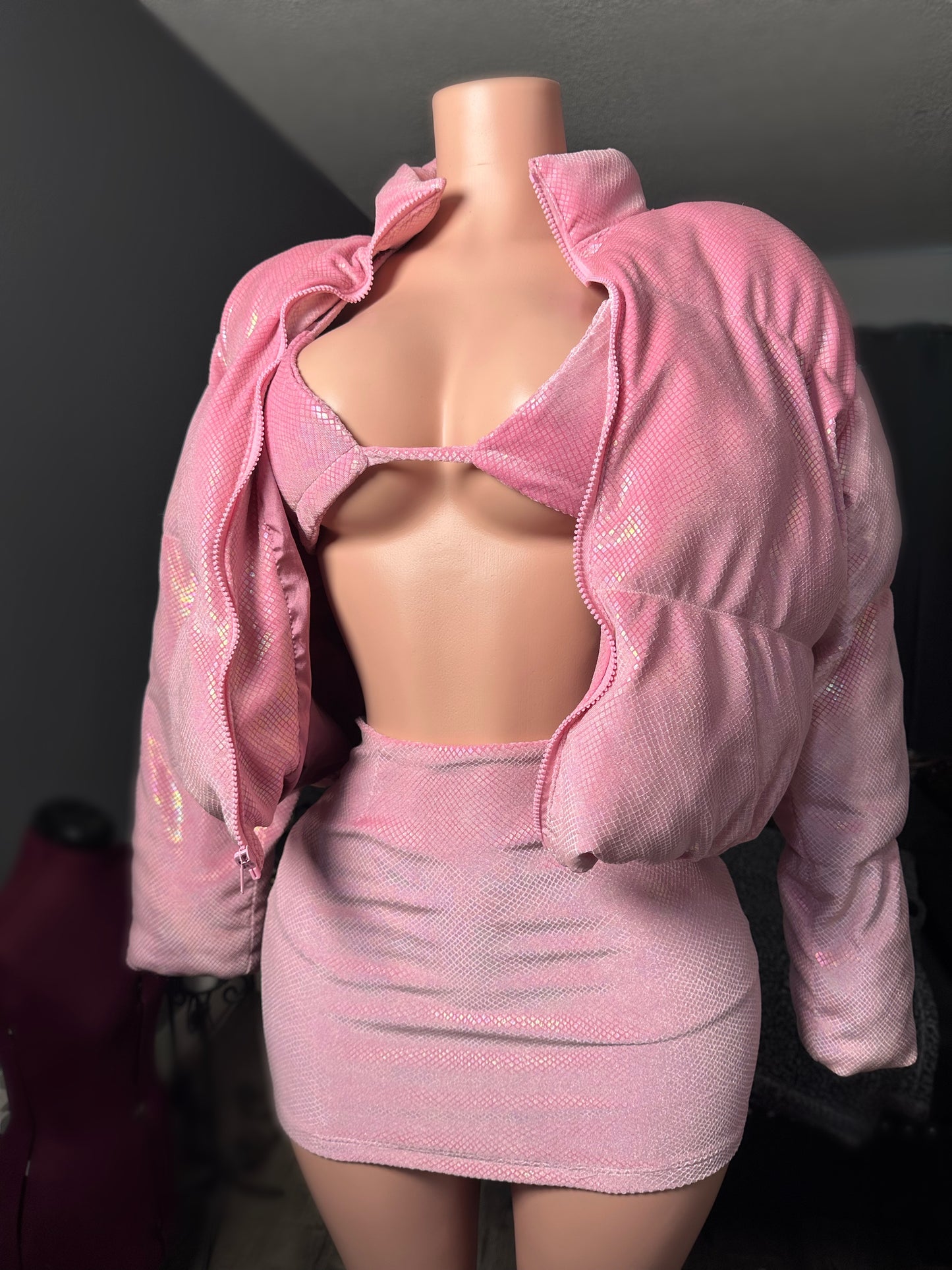 Pink Palace puffer set