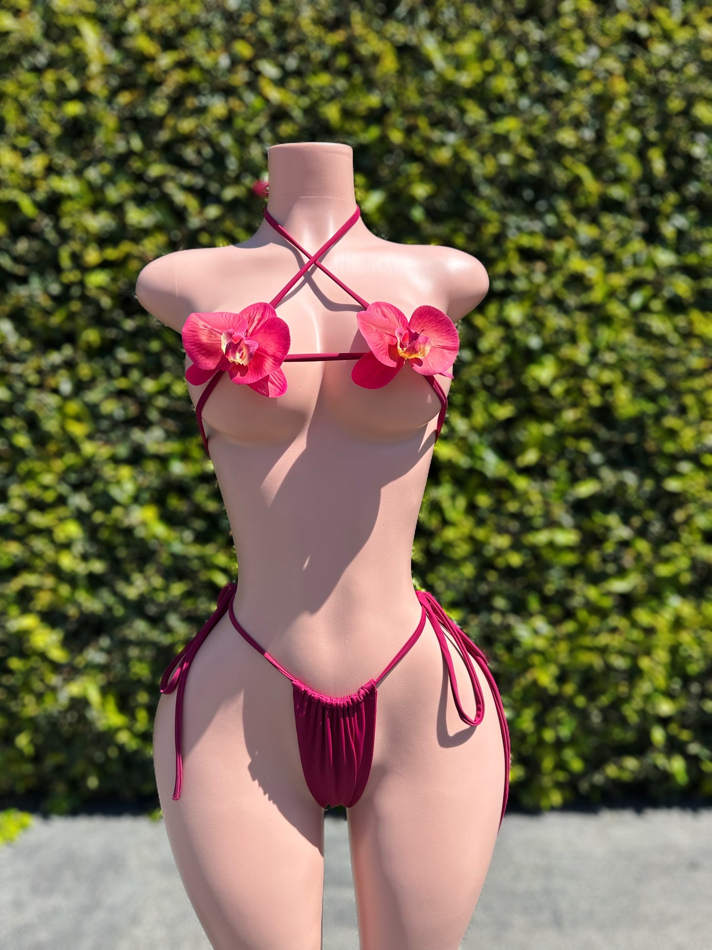 NATALIA tropical orchid set Maroon