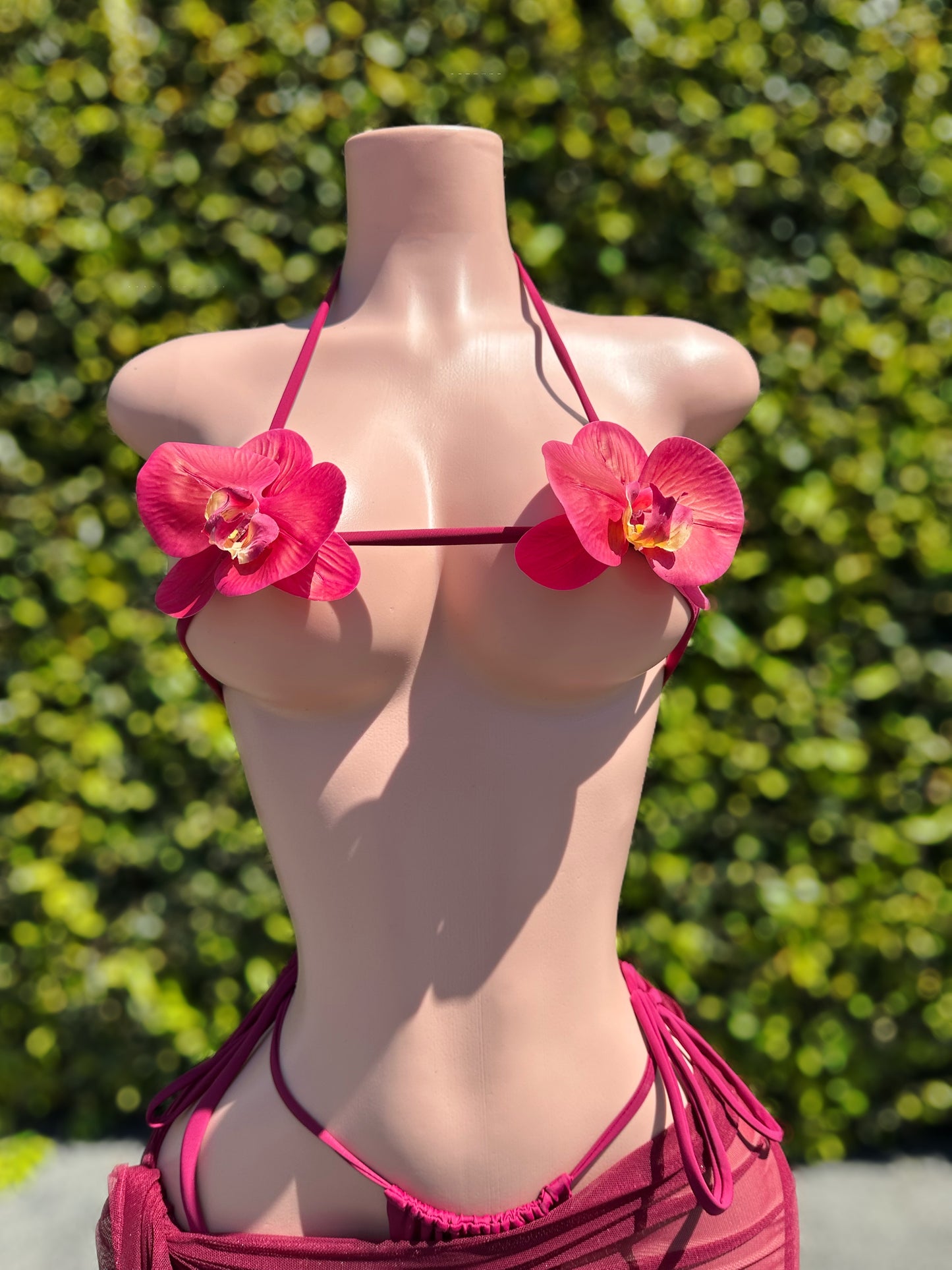 NATALIA tropical orchid set Maroon