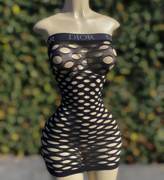 DD fishnet dress