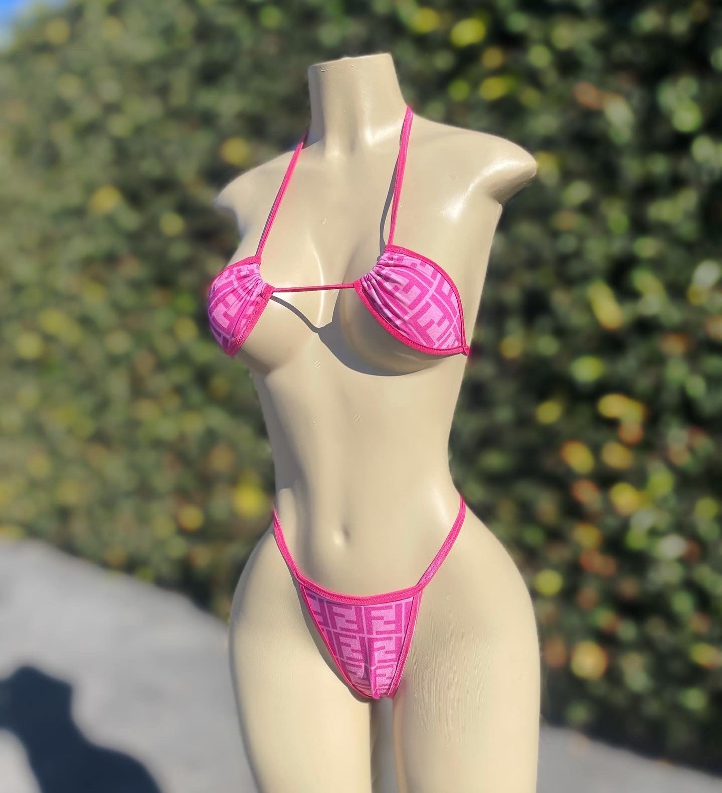 Fiona pink thong bikini